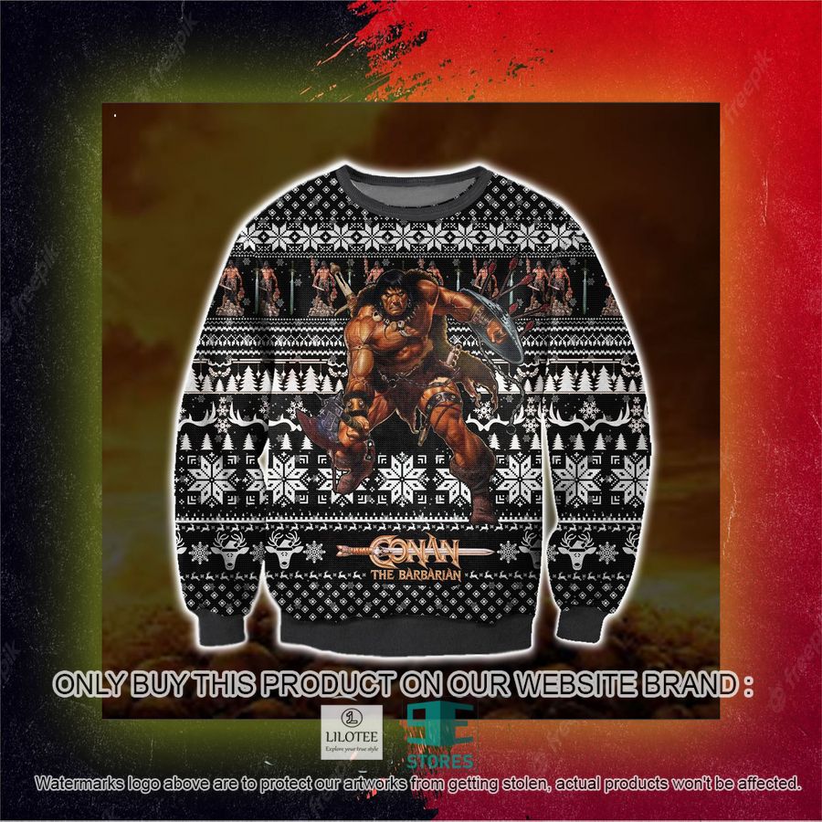 Conan The Barbarian Ugly Christmas Sweater, Sweatshirt 5 Conan The Barbarian Ugly Christmas Sweater, Sweatshirt - Image 5
