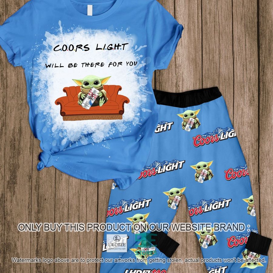 Coors Light Baby Yoda Will Be There For You Pajamas Set 6
