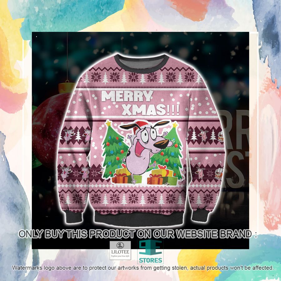 Courage The Cowardly Dog Merry Xmas Ugly Christmas Sweater, Sweatshirt 3 Courage The Cowardly Dog Merry Xmas Ugly Christmas Sweater, Sweatshirt - Image 3