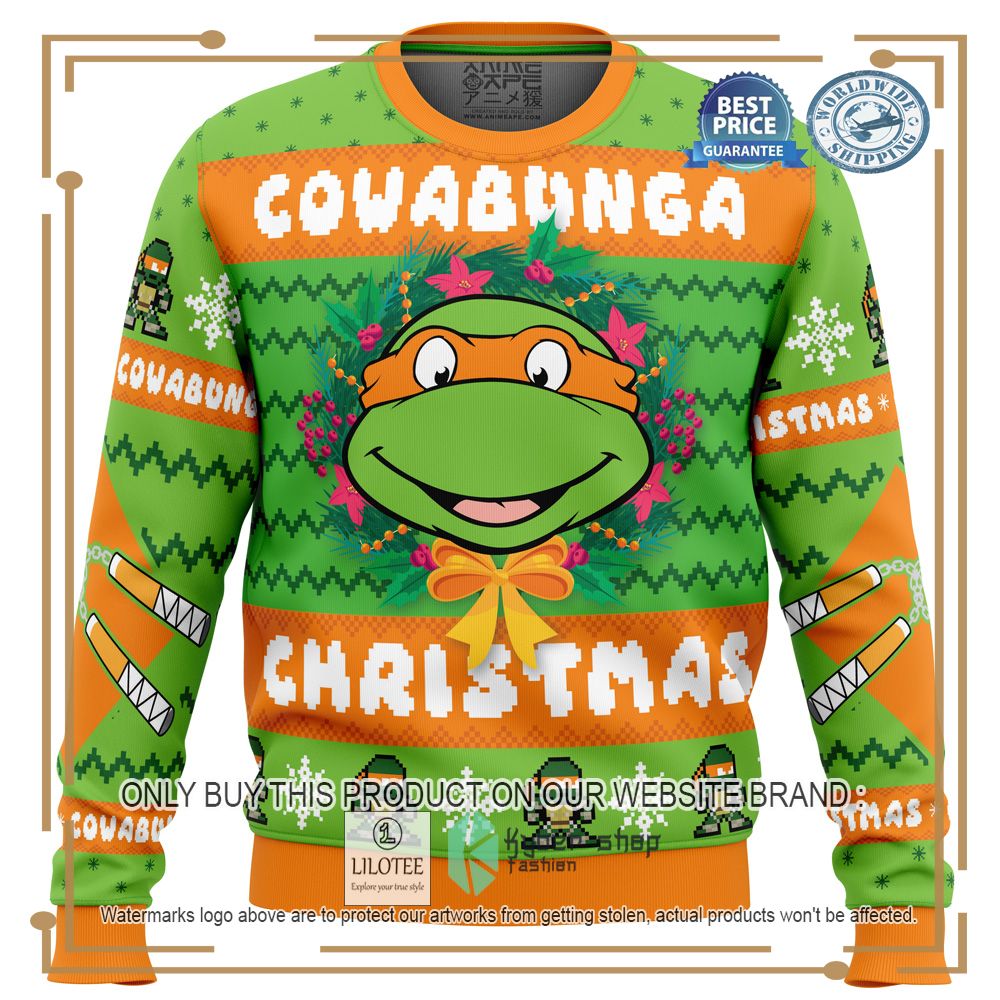 Cowabunga Michaelangelo Christmas Teenage Mutant Ninja Turtles Ugly Christmas Sweater - LIMITED EDITION 6