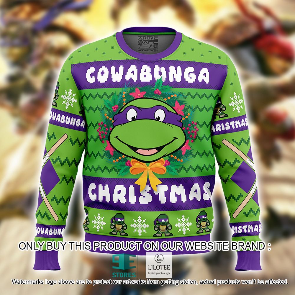 Cowabunga Teenage Mutant Ninja Turtles Purple Christmas Ugly Sweater - LIMITED EDITION 10