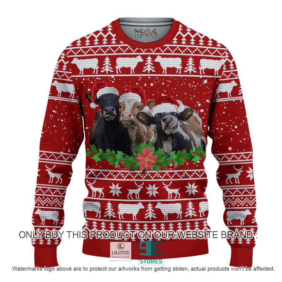 Cows Christmas hat red 3D Over Printed Shirt, Hoodie 10