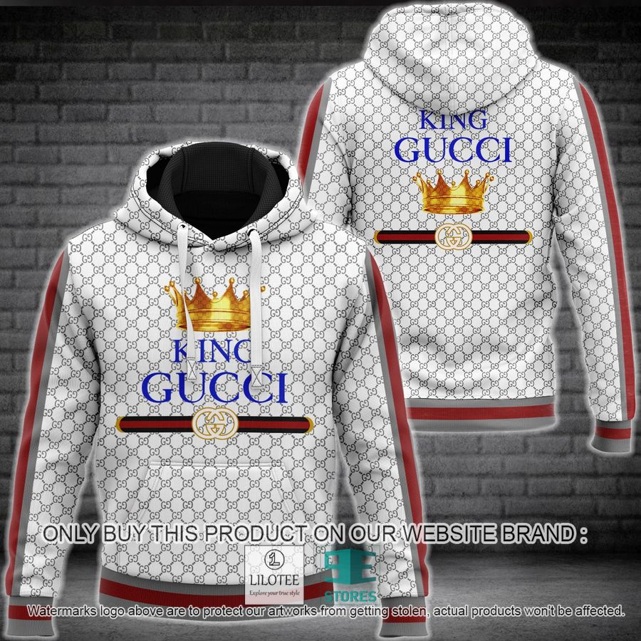 Crown King Gucci white 3D Hoodie - LIMITED EDITION 8