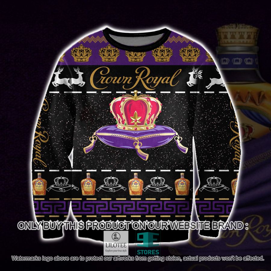 Crown Royal Logo Black Purple Knitted Wool Sweater - LIMITED EDITION 17