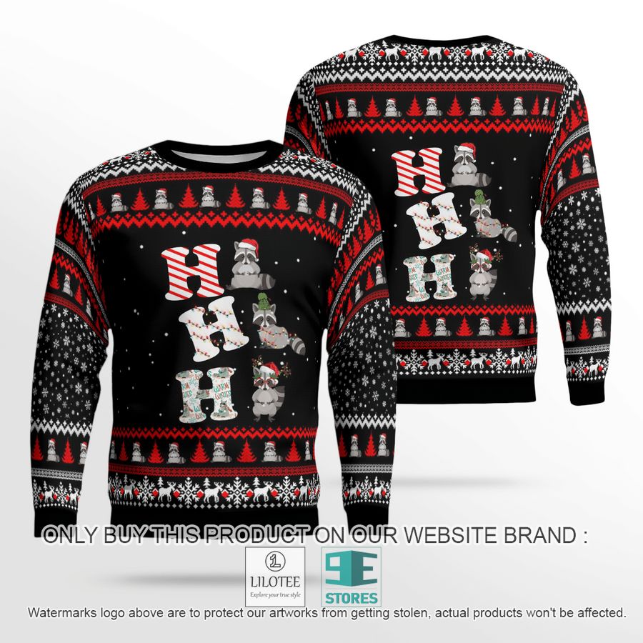 Cute Raccoon Santa Ho Ho Ho Christmas Sweater - LIMITED EDITION 18