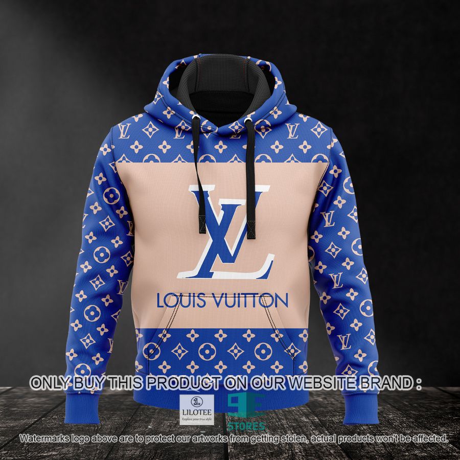 Louis Vuitton Light pink Blue 3D All Over Print Hoodie 8