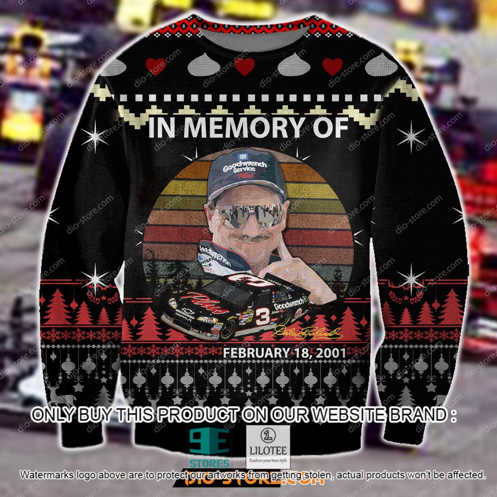 Dale Earnhardt In Memory of February 18 2001 Christmas Ugly Sweater - LIMITED EDITION 9