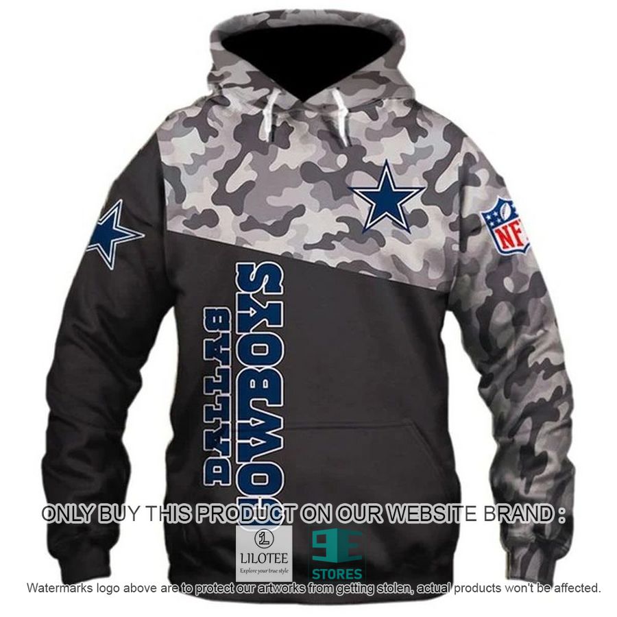 Dallas Cowboys Military camo grey 3D Hoodie, Zip Hoodie - LIMITED EDITION 9