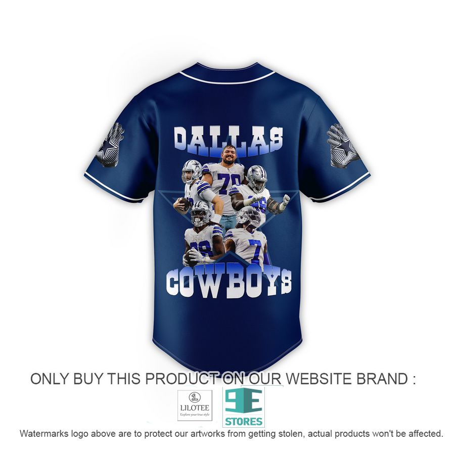 Dallas Cowboys NFL Players Navy Baseball Jersey 3 Dallas Cowboys NFL Players Navy Baseball Jersey - Image 3