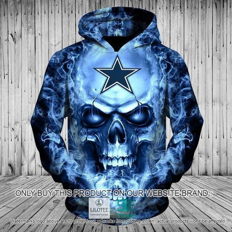 Dallas Cowboys Skull Smoke 3D Hoodie, Zip Hoodie - LIMITED EDITION 8