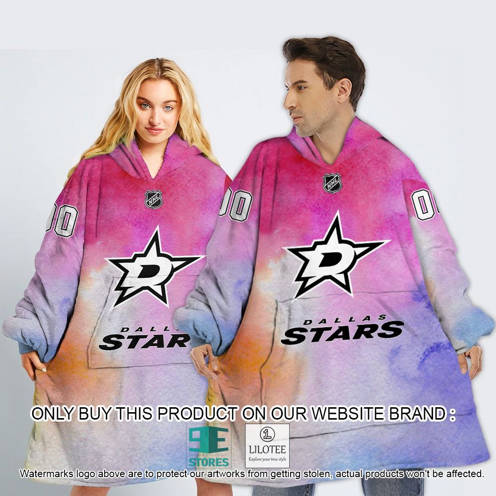Dallas Stars Breast Cancer Awareness Month Personalized Hoodie Blanket - LIMITED EDITION 12