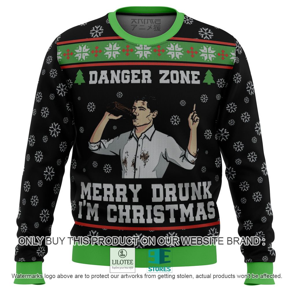 Danger Zone Merry Drunk I'm Christmas Black Ugly Christmas Sweater - LIMITED EDITION 10