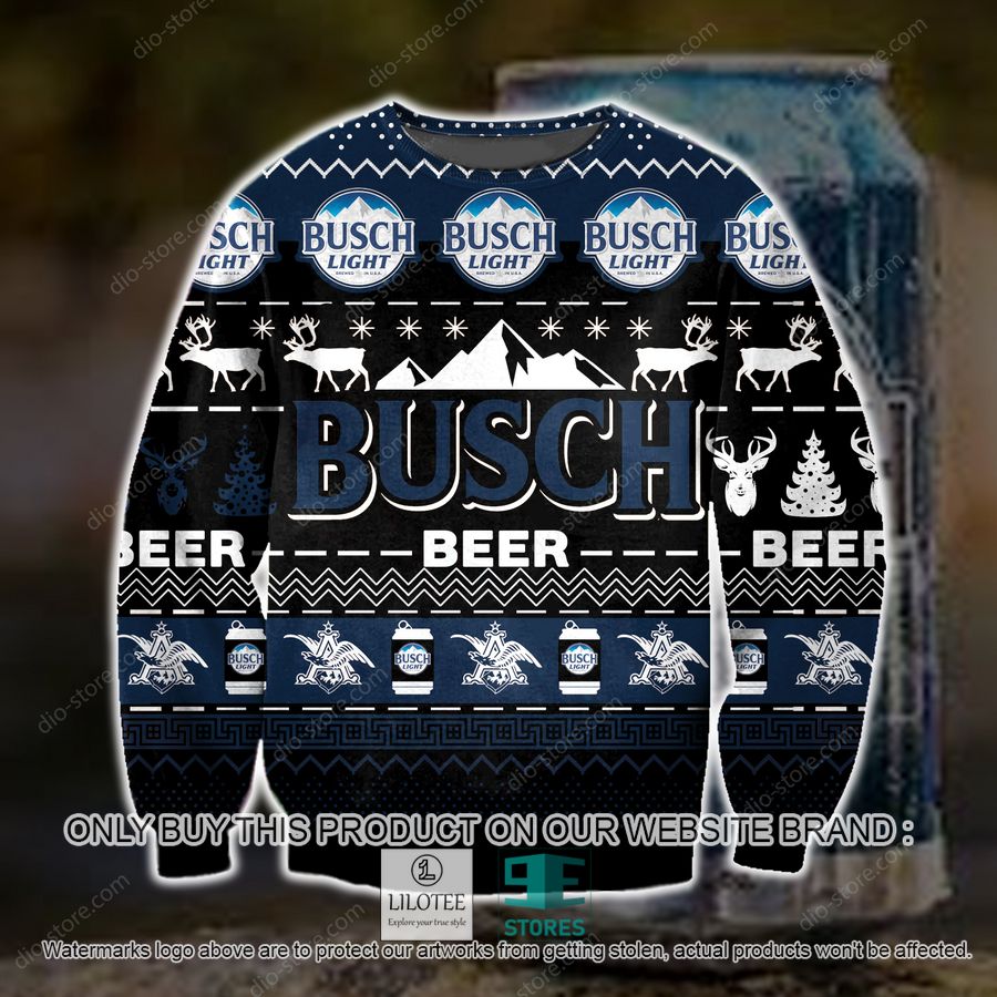 Dark Busch Beer Black Blue Knitted Wool Sweater - LIMITED EDITION 8