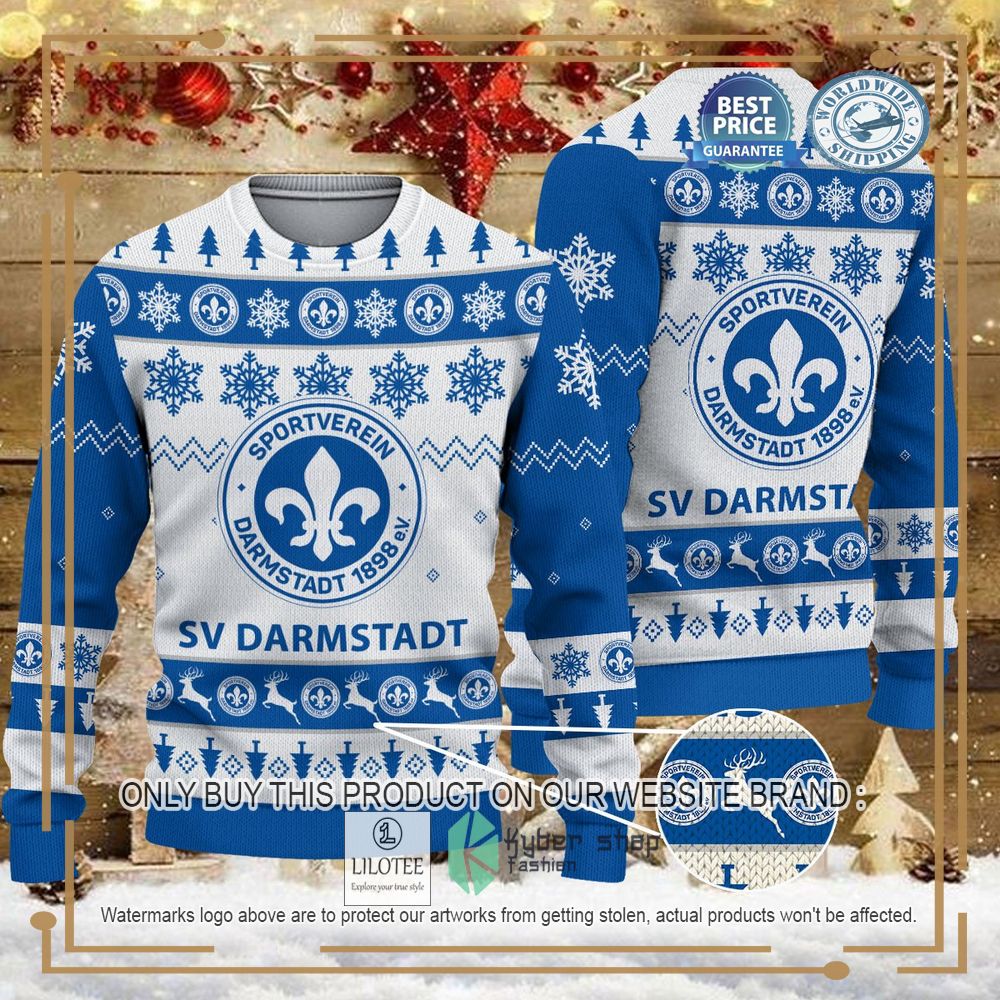 Darmstadt 98 white blue Ugly Christmas Sweater - LIMITED EDITION 7