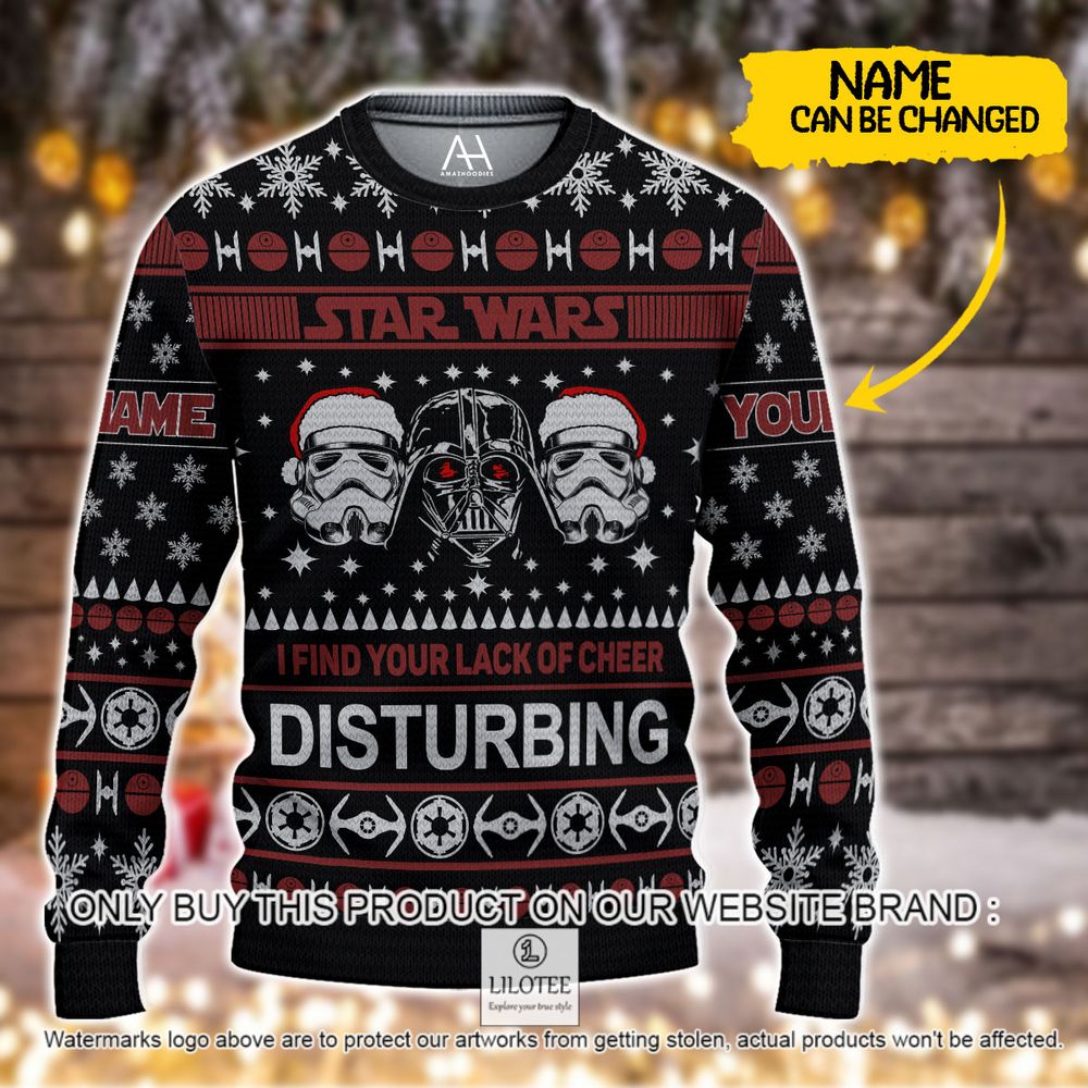 Darth Vader Stormtroopers Star Wars Disturbing Custom Name Christmas Sweater - LIMITED EDITION 8
