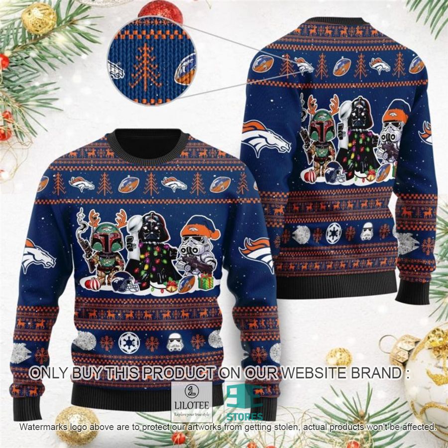 Denver Broncos Darth Vader Boba Fett Stormtrooper Ugly Christmas Sweater - LIMITED EDITION 9