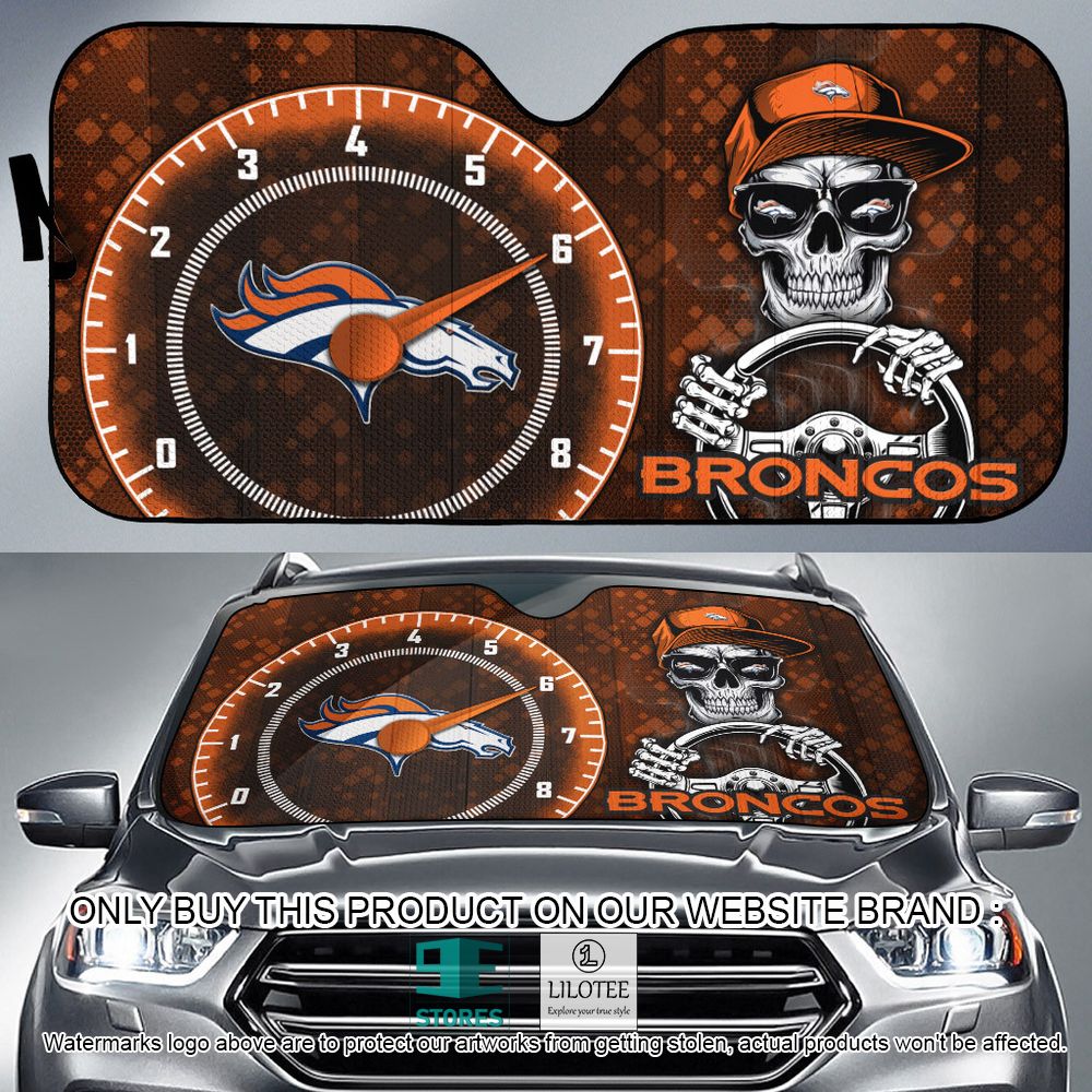 Denver Broncos Skull Cap Car Sunshade - LIMITED EDITION 9