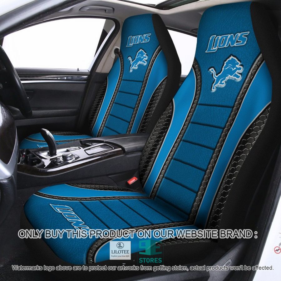 Detroit Lions Blue Car Seat Covers 8