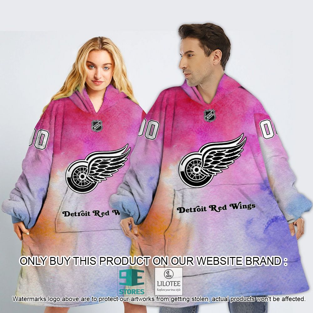 Detroit Red Wings Breast Cancer Awareness Month Personalized Hoodie Blanket - LIMITED EDITION 13