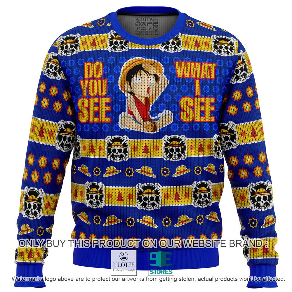 Do You See What I See Monkey D Luffy One Piece Anime Ugly Christmas Sweater - LIMITED EDITION 11