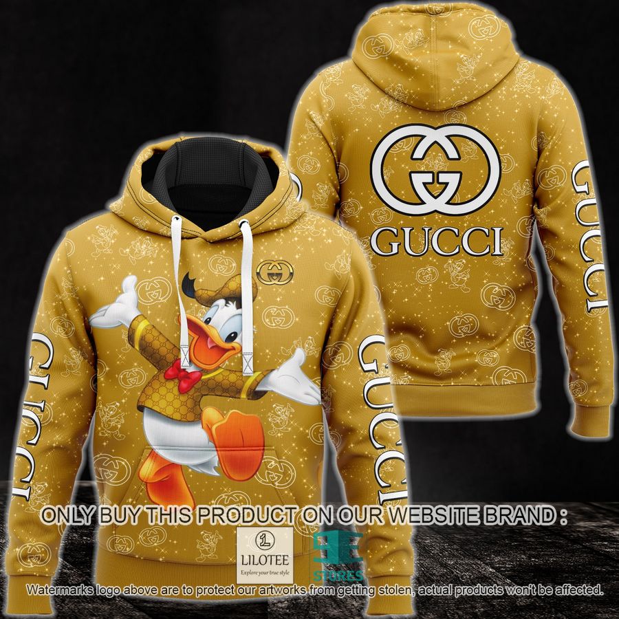 Donal Duck Gucci logo yellow 3D Hoodie - LIMITED EDITION 9