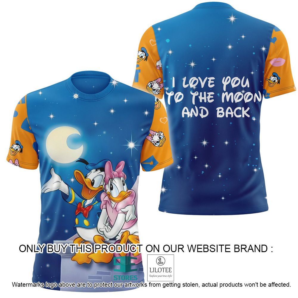 Donald Duck and Daisy Duck I Love You to the Moon and Back 3D Hoodie, Shirt - LIMITED EDITION 9