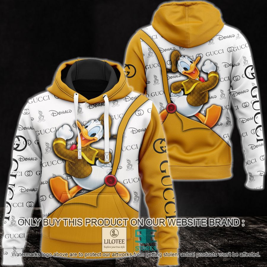 Donald Duck Gucci white yellow 3D Hoodie - LIMITED EDITION 8