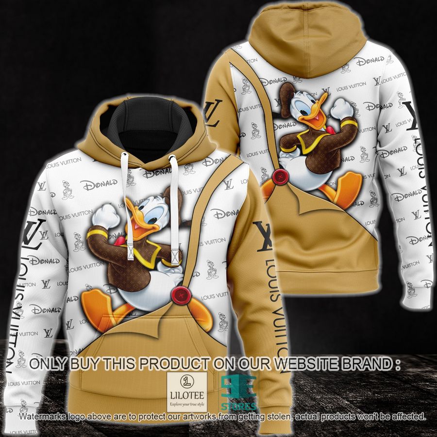 Donald Duck Louis Vuitton white brown 3D Hoodie - LIMITED EDITION 9