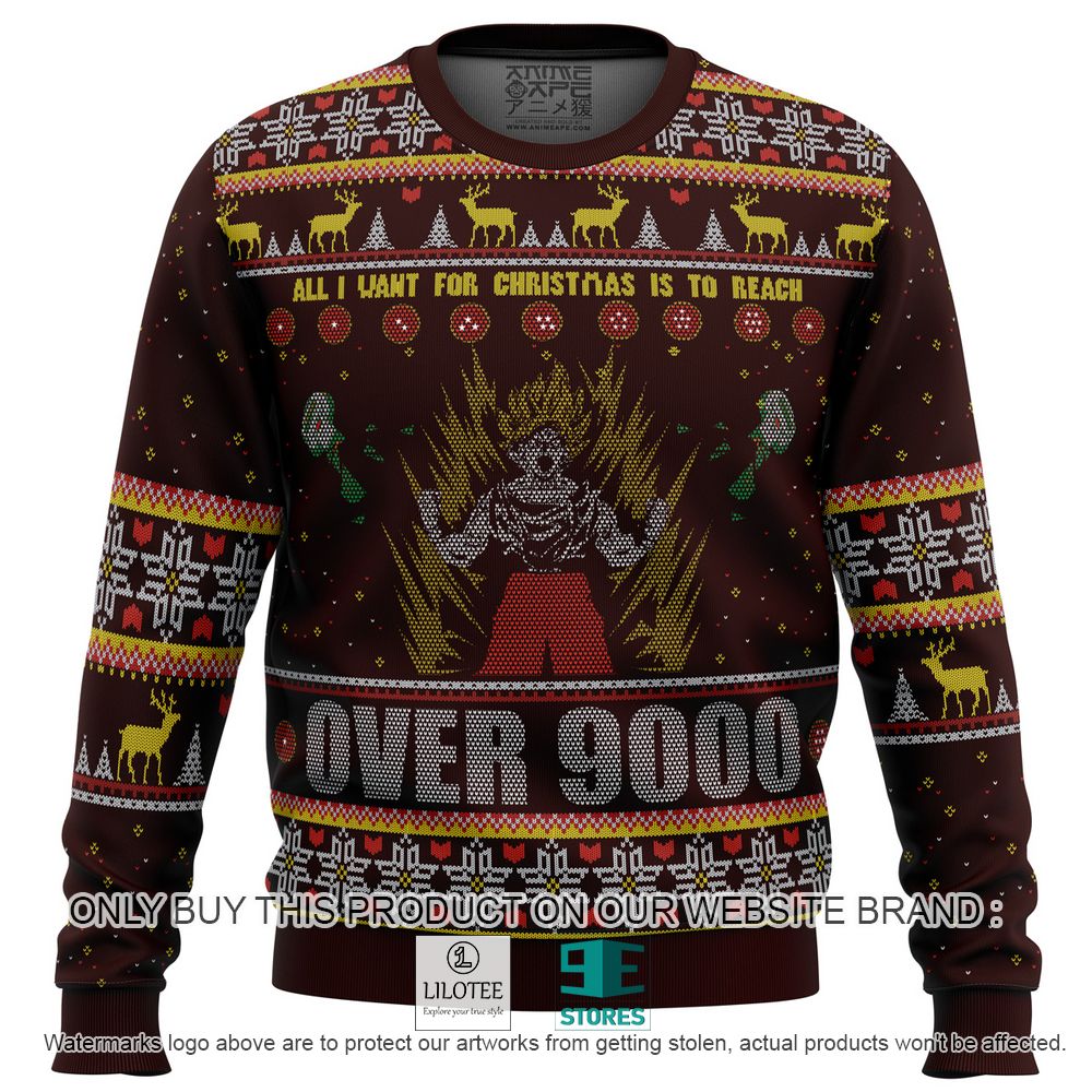 Dragon Ball Goku Over 9000 Dragon Ball Z Ugly Christmas Sweater - LIMITED EDITION 10