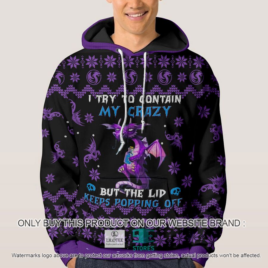 Dragon I Try to contain my crazy 3D Over Printed Shirt, Hoodie 4 Dragon I Try to contain my crazy 3D Over Printed Shirt, Hoodie - Image 4