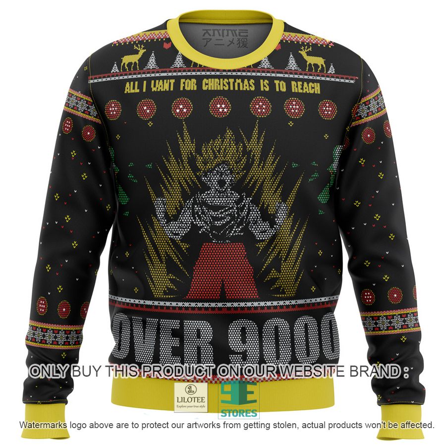 Dragonball Z Goku Over 9000 Knitted Wool Sweater 9
