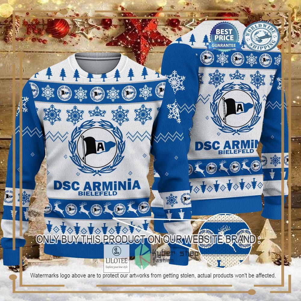 DSC Arminia Bielefeld white blue Ugly Christmas Sweater - LIMITED EDITION 6