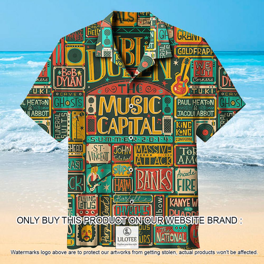 Dublin The Music Capital Pattern Short Sleeve Hawaiian Shirt - LIMITED EDITION 13