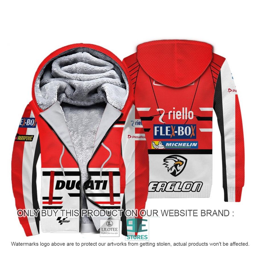 Ducati Andrea Dovizioso Racing Motogp Fleece Hoodie 8