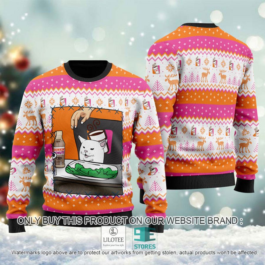 Dunkin Donuts Cat Meme Ugly Christmas Sweater - LIMITED EDITION 8