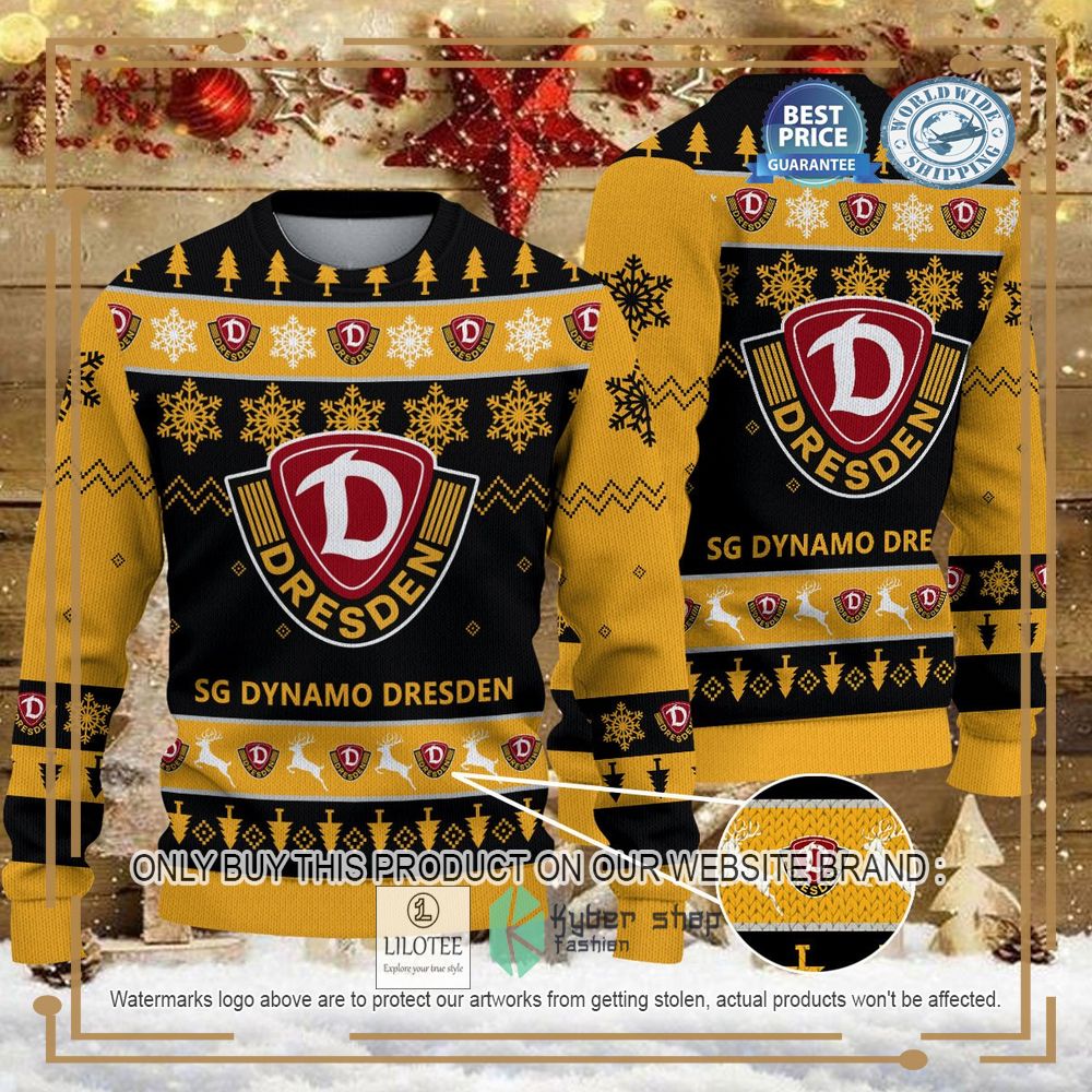 Dynamo Dresden black yellow Ugly Christmas Sweater - LIMITED EDITION 6