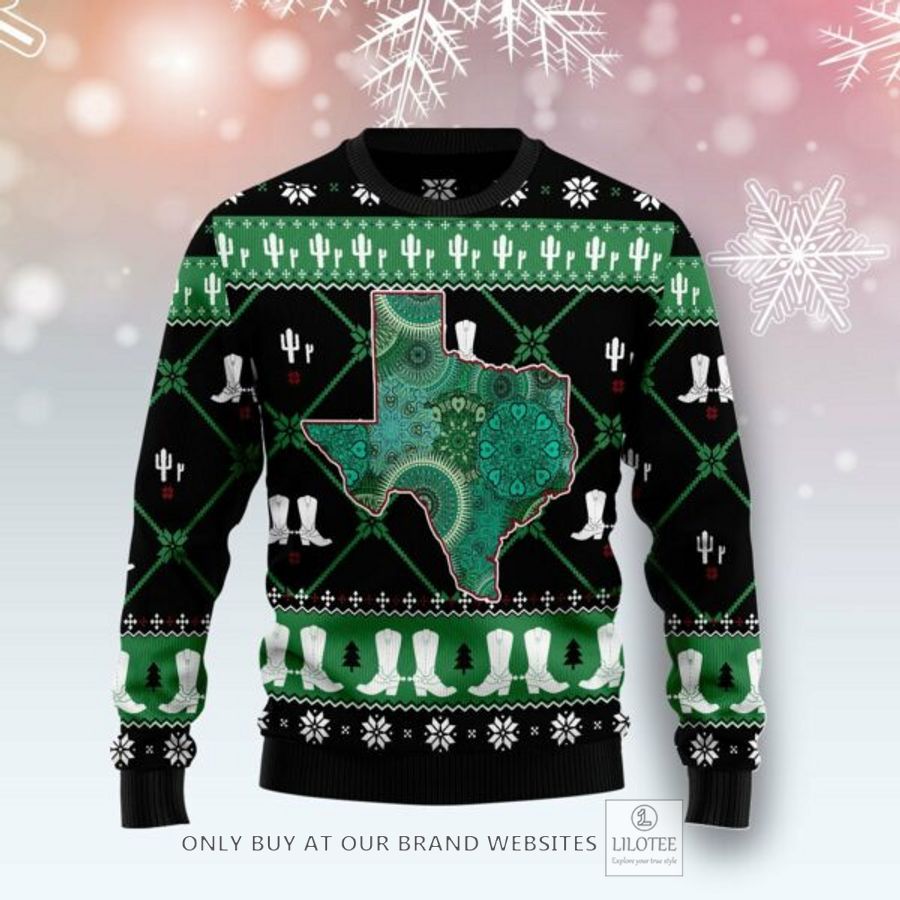 Texas Usa Symbols Pattern Ugly Christmas Sweatshirt 7