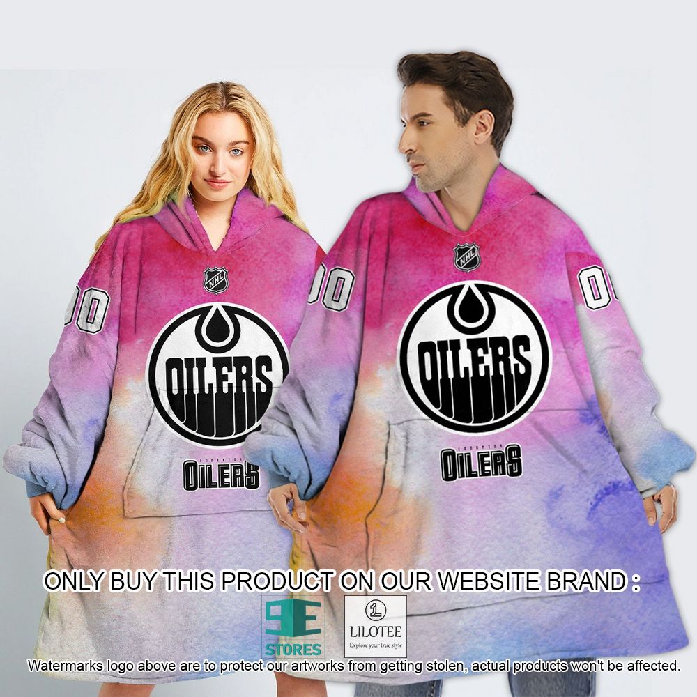 Edmonton Oilers Breast Cancer Awareness Month Personalized Hoodie Blanket - LIMITED EDITION 12