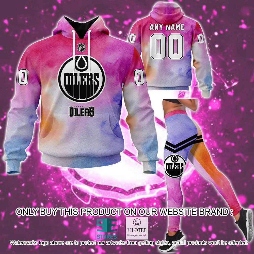 Edmonton Oilers Breast Cancer Awareness Month Personalized Hoodie, Legging - LIMITED EDITION 12