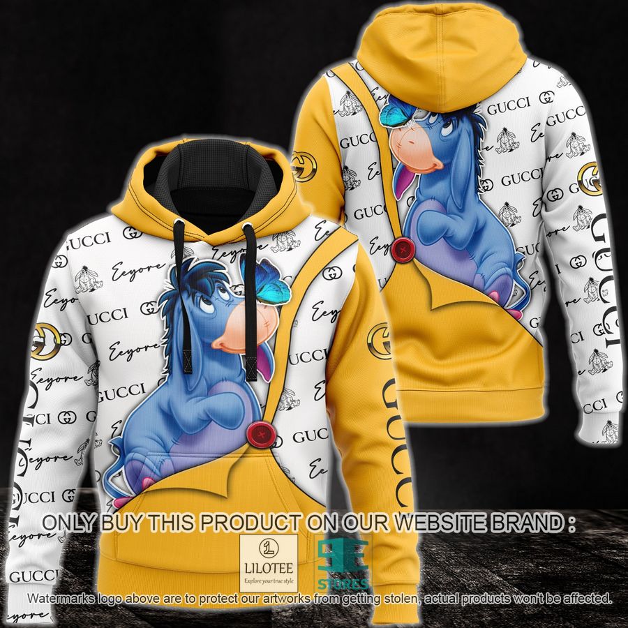 Eeyore Gucci yellow white 3D Hoodie - LIMITED EDITION 9