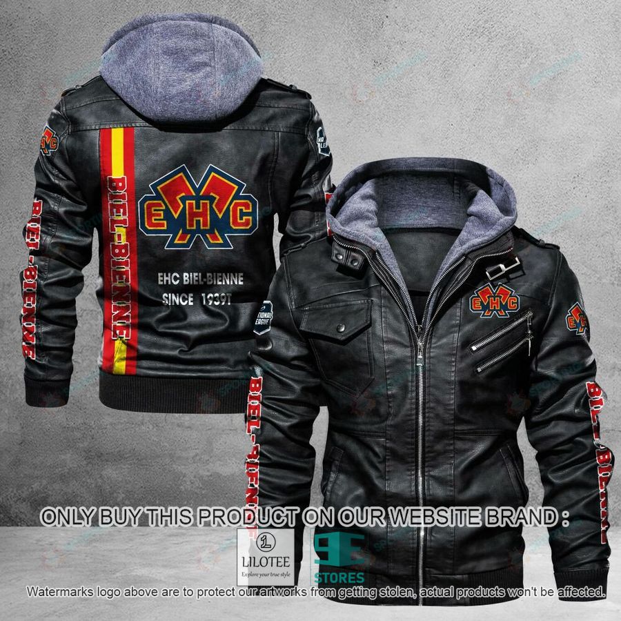 EHC Biel Since 1939T Leather Jacket - LIMITED EDITION 4