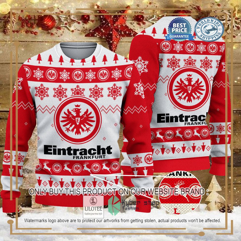 Eintracht Frankfurt white red Ugly Christmas Sweater - LIMITED EDITION 7
