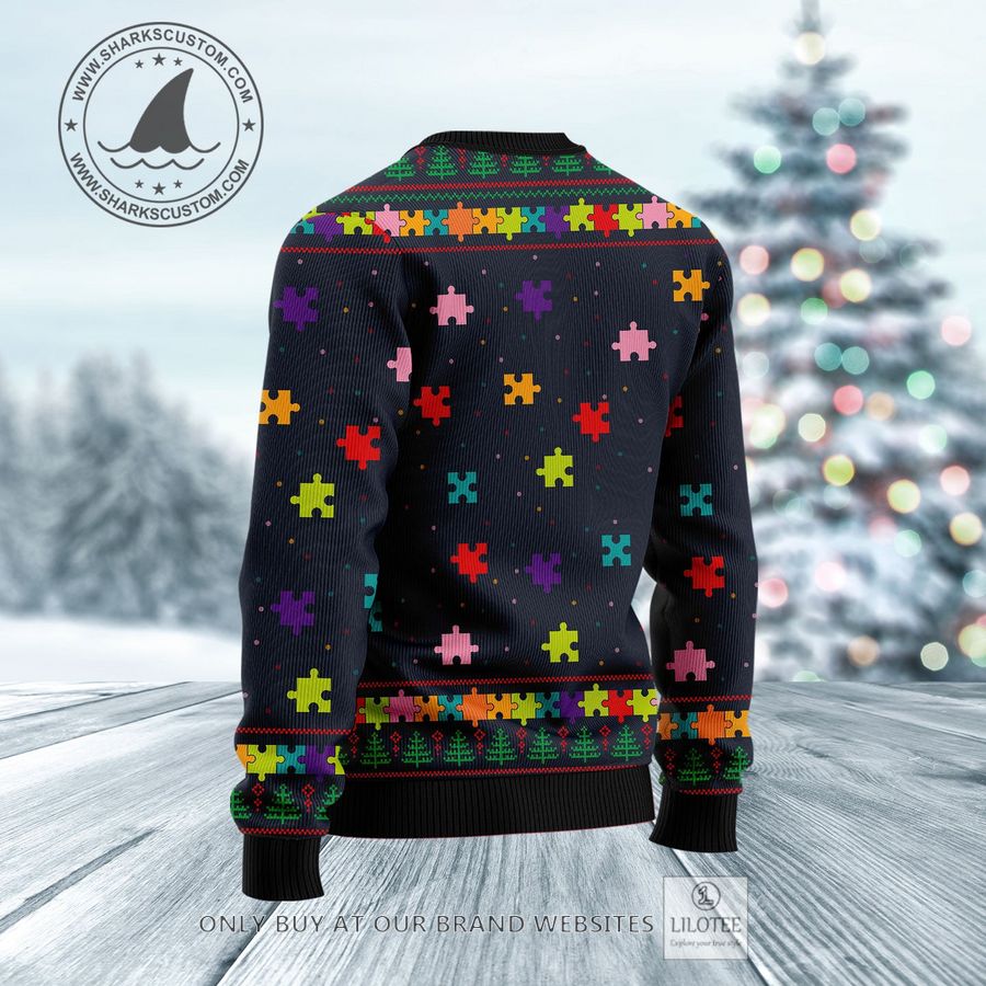 Alternative view of Elephant Autism Awareness Ugly Christmas Sweater - LIMITED EDITION