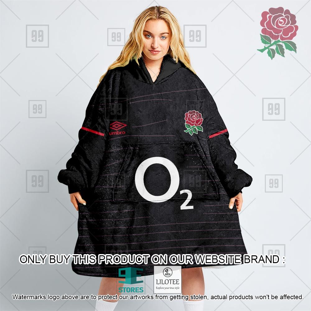 England Rugby Black Personalized Hoodie Blanket - LIMITED EDITION 17