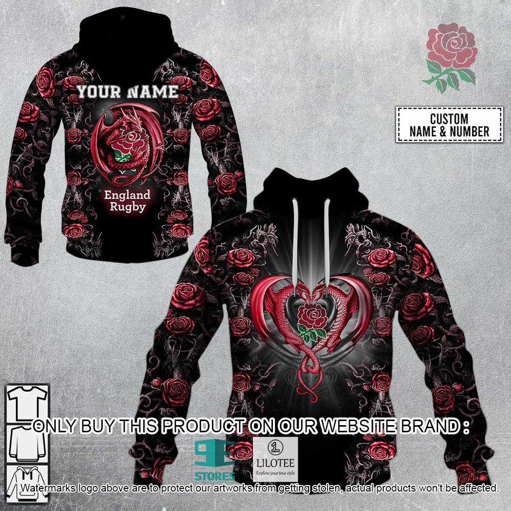 England Rugby Rose Dragon Personalized 3D Hoodie, Shirt - LIMITED EDITION 16
