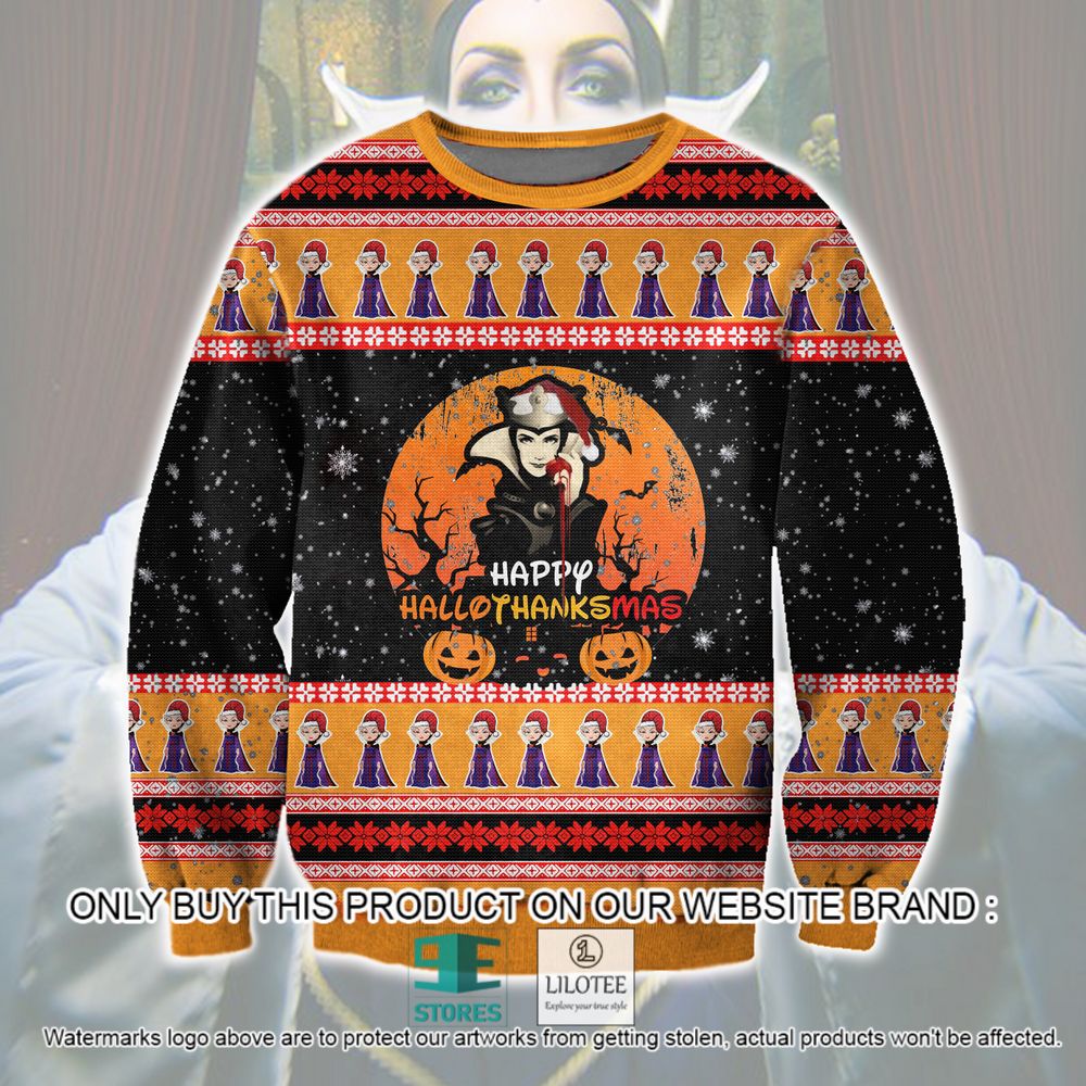 Evil Queen Happy Hallo Thanks Mas Christmas Ugly Sweater - LIMITED EDITION 10