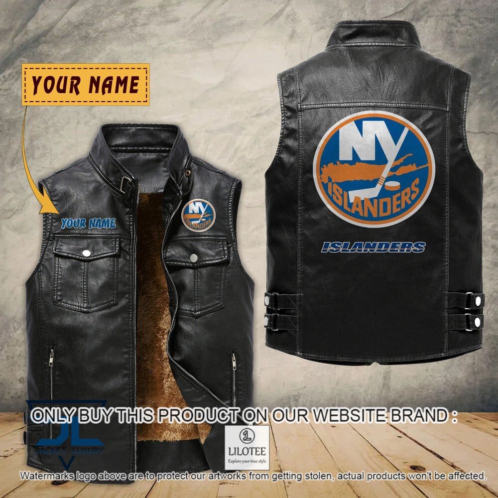 NHL New York Islanders Custom Name Sleeveless Velet Vest Jacket - LIMITED EDITION 7