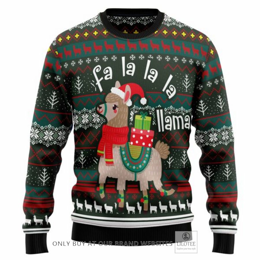 Fa La La La Llama Ugly Christmas Sweatshirt 7