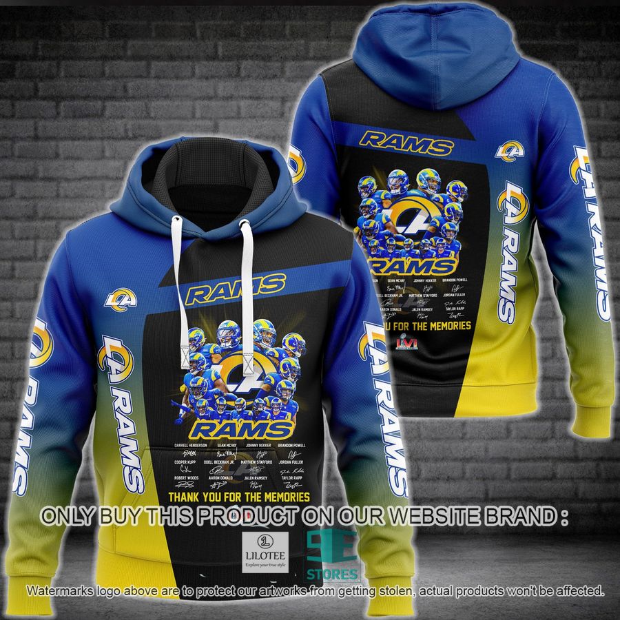 Los Angeles Rams Thank you for the memories 3D All Over Print Hoodie 8