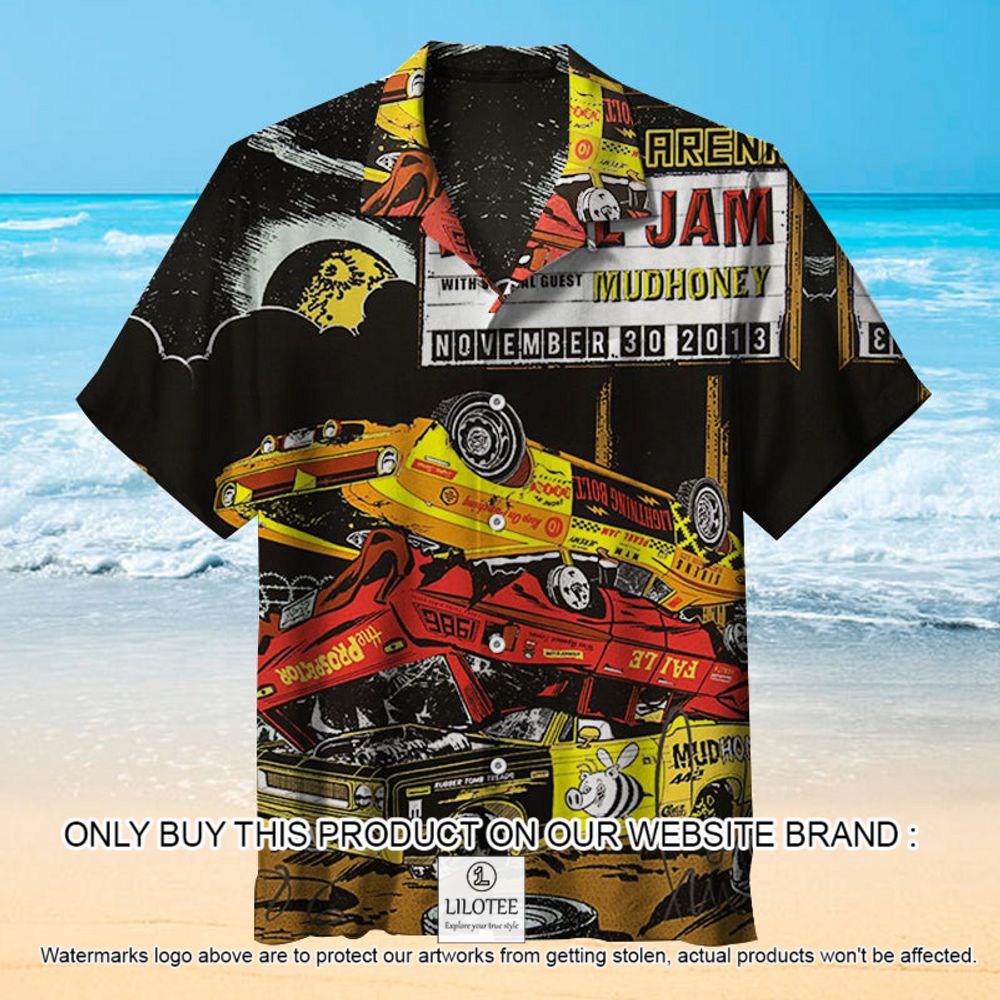 Faile x Pearl Jam Mudhoney November 30 2013 Pattern Short Sleeve Hawaiian Shirt - LIMITED EDITION 13